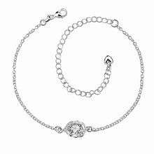 silver anklet Oval simulated pearl bracelet on a leg jewelry display ELY