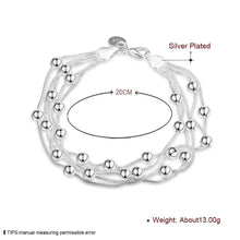 silver plated Five lines light bead men bracelet Personalized234 ELY