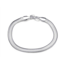 silver plated Flat Soft Snake Chain men bracelet margarida164 ELY