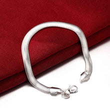 silver plated Flat Soft Snake Chain men bracelet margarida164 ELY