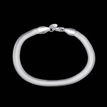 silver plated Flat Soft Snake Chain men bracelet margarida164 ELY