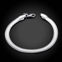 silver plated Flat Soft Snake Chain men bracelet margarida164 ELY