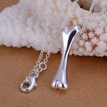 silver plated necklaces &amp; pendants Large bones collares mujer Gift for her ELY