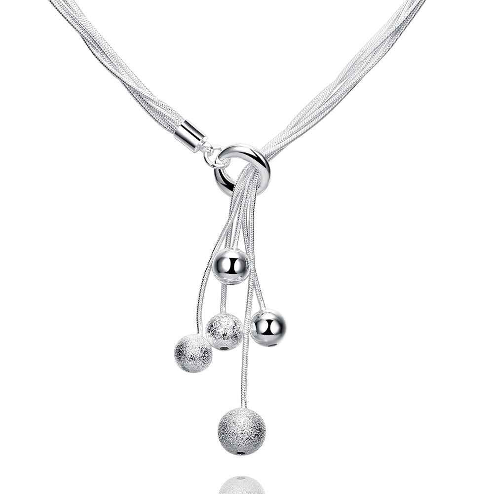 silver plated necklaces & pendants Light Sand Bead collares mujer Factory 222 ELY
