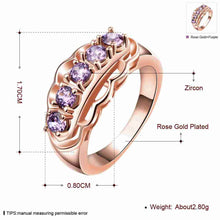 18K Gold Plating rings Lace inlay crystal opal love ELY