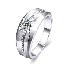 18K Gold Plating wedding rings Round bar insets men ring fine jewelry ELY