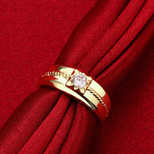 18K Gold Plating wedding rings Round bar insets men ring fine jewelry ELY