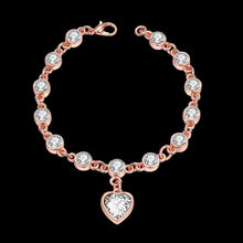 18k gold plated Charms bracelet Heart b bracelets &amp; bangles wedding ELY