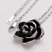 Austrian Crystal necklaces &amp; pendants black flower collane sport ELY