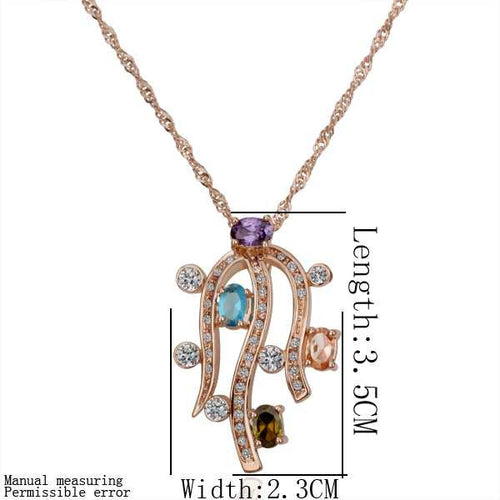 Austrian Crystal pendants Flower plants collares mujer Jewelry European Style ELY