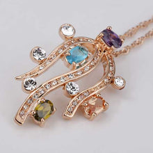 Austrian Crystal pendants Flower plants collares mujer Jewelry European Style ELY