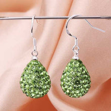 Shamballa earings jewelry green pear beads drop brincos Jewelry European Style SBE 95 ELY