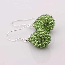 Shamballa earings jewelry green pear beads drop brincos Jewelry European Style SBE 95 ELY