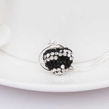 Shamballa pendant necklace silver black heart bisuteria diy ELY
