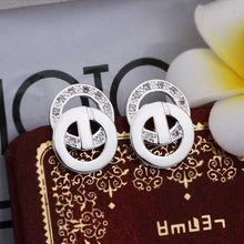 silver earrings Style stud pendientes jewerly accessories ELY