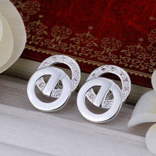 silver earrings Style stud pendientes jewerly accessories ELY
