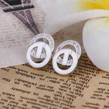 silver earrings Style stud pendientes jewerly accessories ELY
