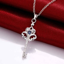 silver pendant Flower key maxi necklace sport ELY