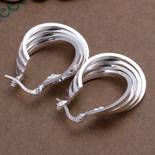 silver plated earings Four Ring hoop brincos de festa collier plastron femme ELY