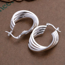 silver plated earings Four Ring hoop brincos de festa collier plastron femme ELY