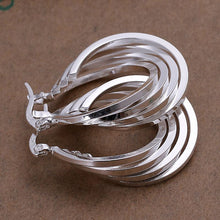 silver plated earings Four Ring hoop brincos de festa collier plastron femme ELY