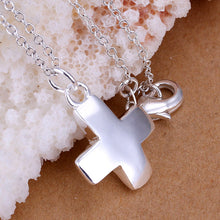 silver-plated pendant necklace Small Cross collane Elegant ELY