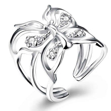 silver wedding ring Inlay Butterfly aliancas jewerly accessories 35 ELY