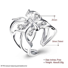 silver wedding ring Inlay Butterfly aliancas jewerly accessories 35 ELY