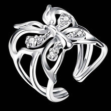 silver wedding ring Inlay Butterfly aliancas jewerly accessories 35 ELY