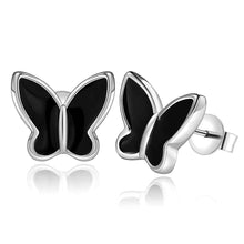 silver earrings White butterfly stud brinco bijoux 563 ELY