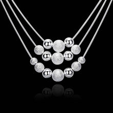 silver necklaces Three Line Multi Beads colar feminino margarida 2 ELY