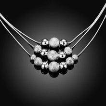silver necklaces Three Line Multi Beads colar feminino margarida 2 ELY