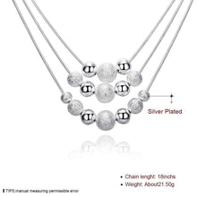 silver necklaces Three Line Multi Beads colar feminino margarida 2 ELY