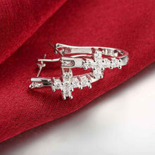 silver plated earing Cute Cross stud brincos collier plastron femme 311 ELY
