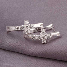 silver plated earing Cute Cross stud brincos collier plastron femme 311 ELY