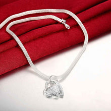 silver plated necklace men Inlaid Stone Heart colares Hand Madeball 27 ELY