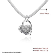 silver plated necklace men Inlaid Stone Heart colares Hand Madeball 27 ELY