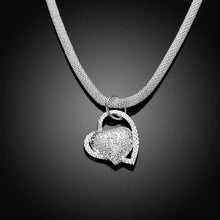 silver plated necklace men Inlaid Stone Heart colares Hand Madeball 27 ELY