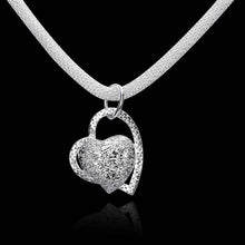 silver plated necklace men Inlaid Stone Heart colares Hand Madeball 27 ELY