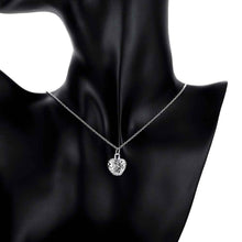 silver-plated necklaces &amp; pendants Stereo Heart collier femme jewelry ELY