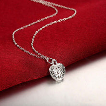 silver-plated necklaces &amp; pendants Stereo Heart collier femme jewelry ELY