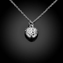 silver-plated necklaces &amp; pendants Stereo Heart collier femme jewelry ELY