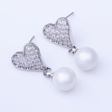 18K Gold Plating earrings heart and beads stud earrings oorbellen Hand Madeball 288 ELY