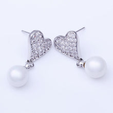 18K Gold Plating earrings heart and beads stud earrings oorbellen Hand Madeball 288 ELY