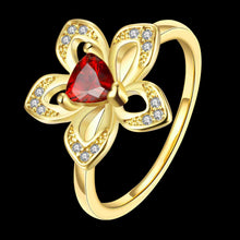 18K Gold Plating wedding rings Rhinestone five flower aneis collier plastron157 ELY