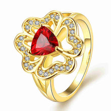 18K Gold Plating wedding rings Rhinestone five flower aneis collier plastron157 ELY