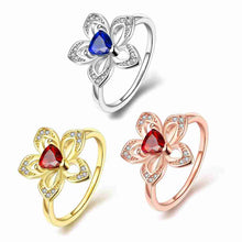 18K Gold Plating wedding rings Rhinestone five flower aneis collier plastron157 ELY