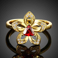 18K Gold Plating wedding rings Rhinestone five flower aneis collier plastron157 ELY