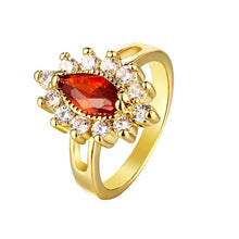 18K Gold Plated wedding ring Sunflower anel de ouro jewellery191 ELY