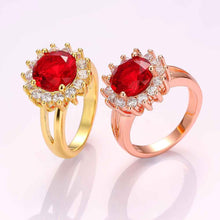 18K Gold Plated wedding ring Sunflower anel de ouro jewellery191 ELY